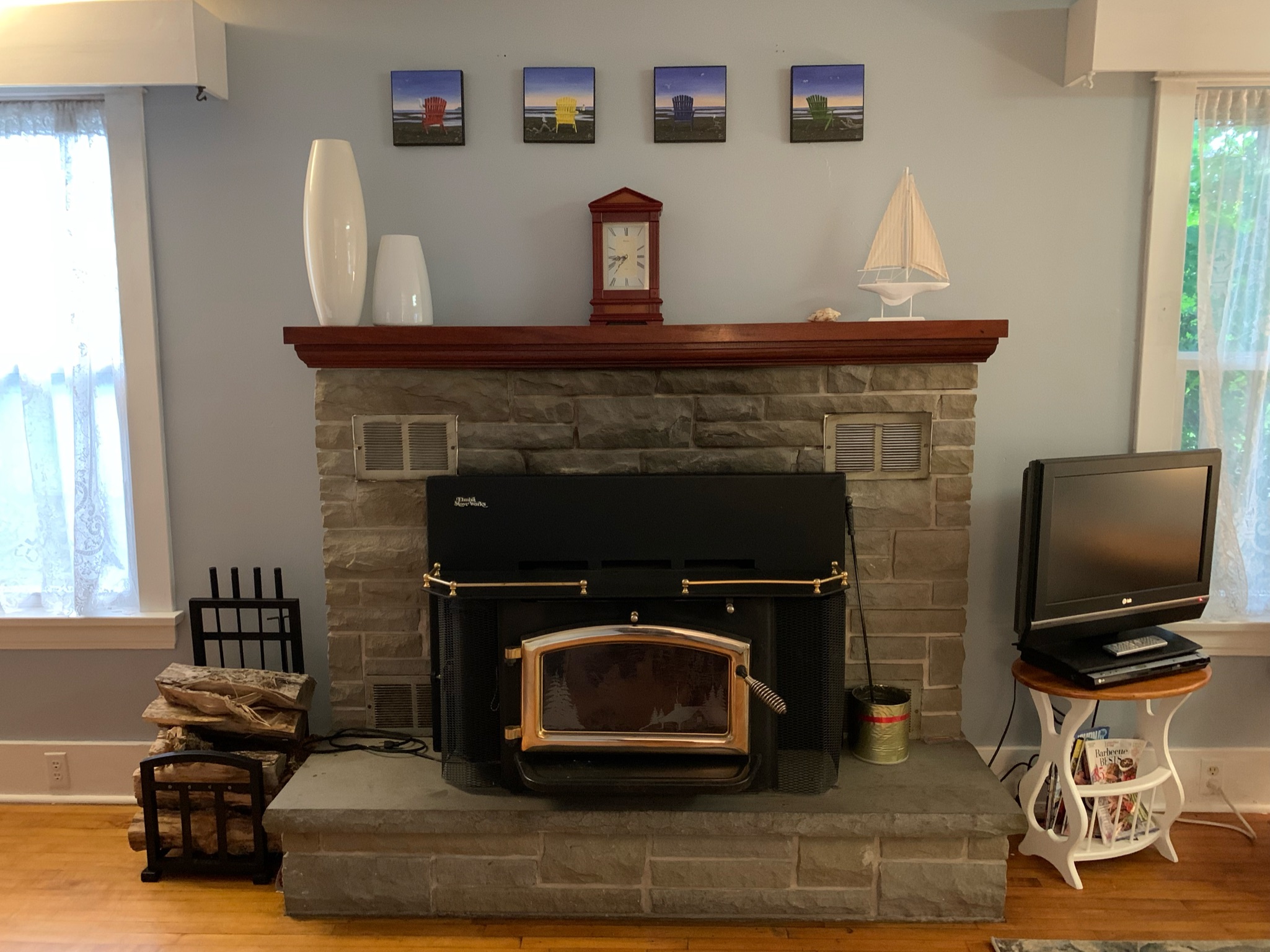 Living room fireplace