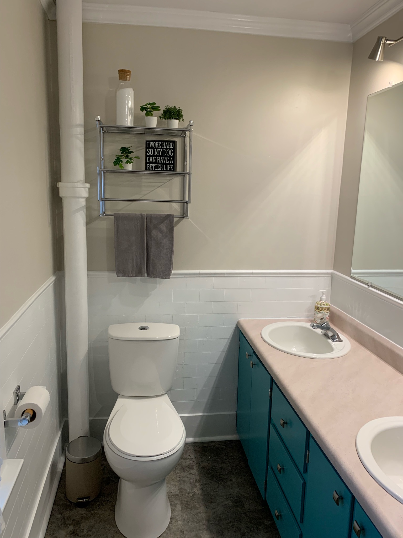 Master bathroom sink and toilet